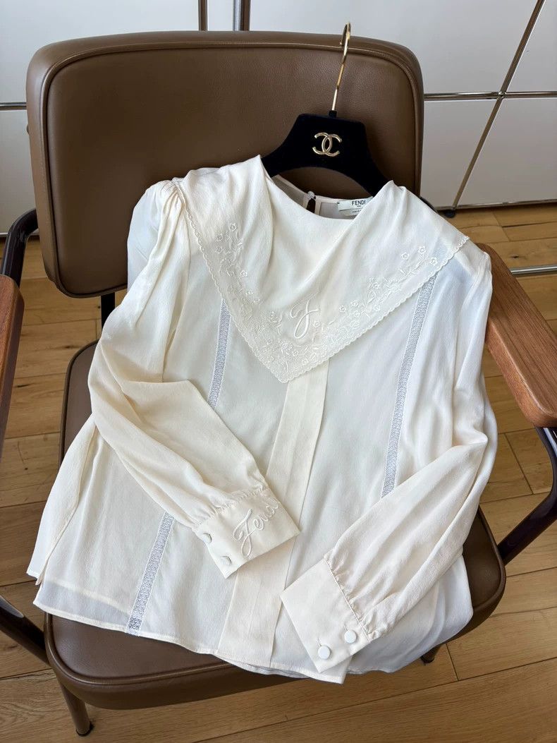 Fendi Fendi Embroidered Lace Silk Shirt - dmc Size US XS / EU 42 / 0 - 7 Thumbnail