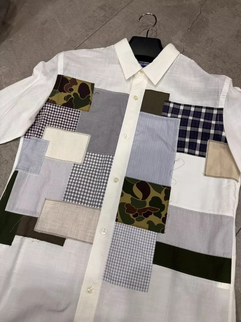 Junya Watanabe Junya Watanabe White Patchwork Shirt L - dmc Size US L / EU 52-54 / 3 - 2 Thumbnail
