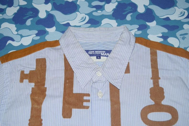 Junya Watanabe JUNYA WATANABE MAN Blue Stripe Key Shirt - dmc Size US M / EU 48-50 / 2 - 3 Thumbnail