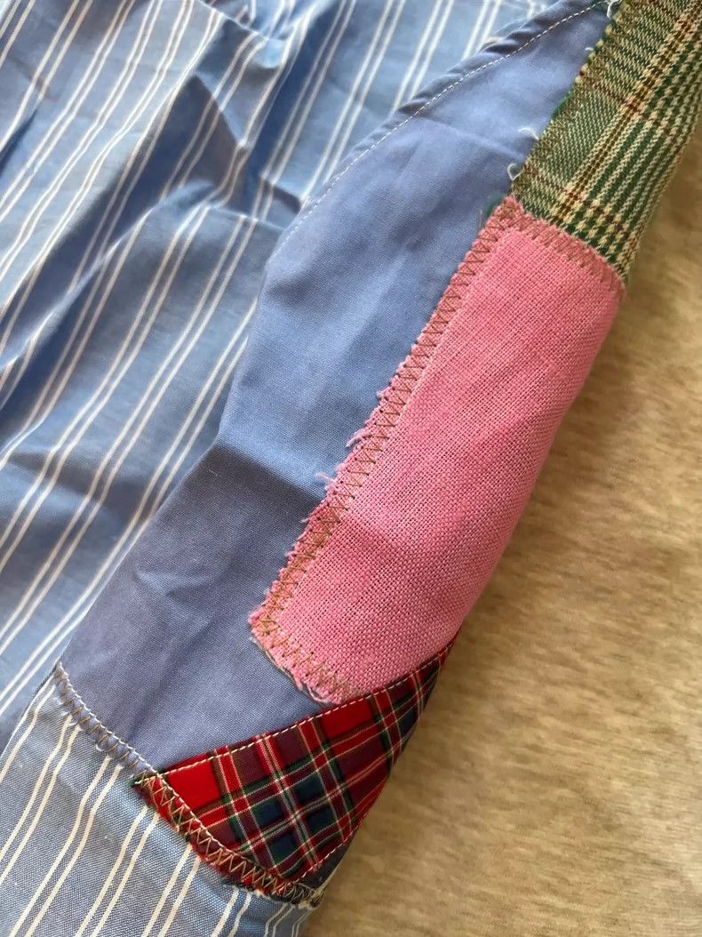 Junya Watanabe Junya Watanabe Man Blue Patchwork Shirt - dmc Size US S / EU 44-46 / 1 - 7 Thumbnail