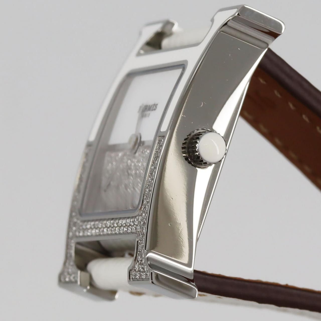 Hermes Hermes Hermes H Watch Doubljeu Stainless Steel Watch Metal Quartz DUTY FREE for USA Size ONE SIZE - 3 Thumbnail