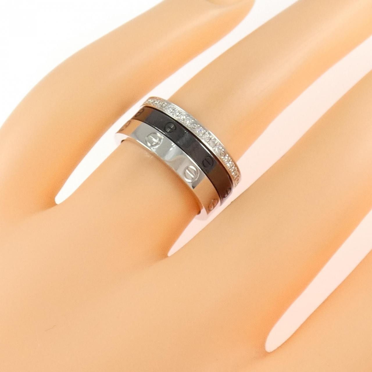 Cartier Cartier Cartier Love Ring 750 White Gold Ceramic Ring Size 9.5 Metal Ring DUTY FREE for USA Size ONE SIZE - 5 Thumbnail