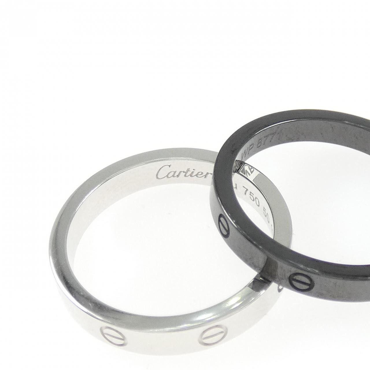 Cartier Cartier Cartier Love Ring 750 White Gold Ceramic Ring Size 9.5 Metal Ring DUTY FREE for USA Size ONE SIZE - 4 Thumbnail