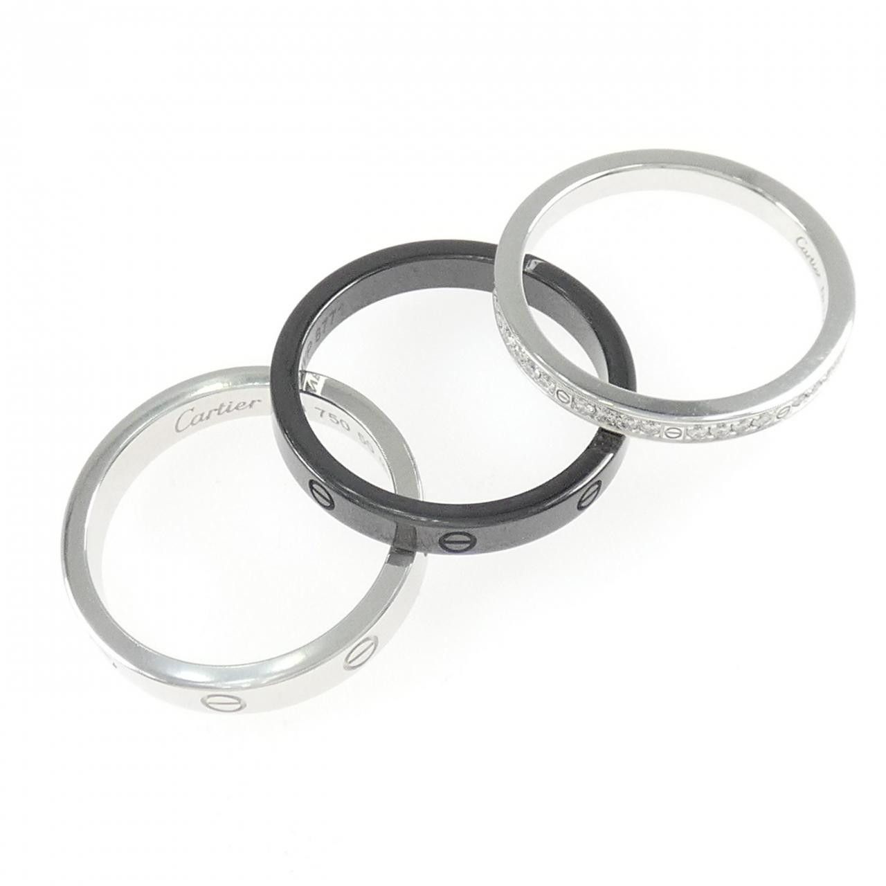 Cartier Cartier Cartier Love Ring 750 White Gold Ceramic Ring Size 9.5 Metal Ring DUTY FREE for USA Size ONE SIZE - 3 Thumbnail