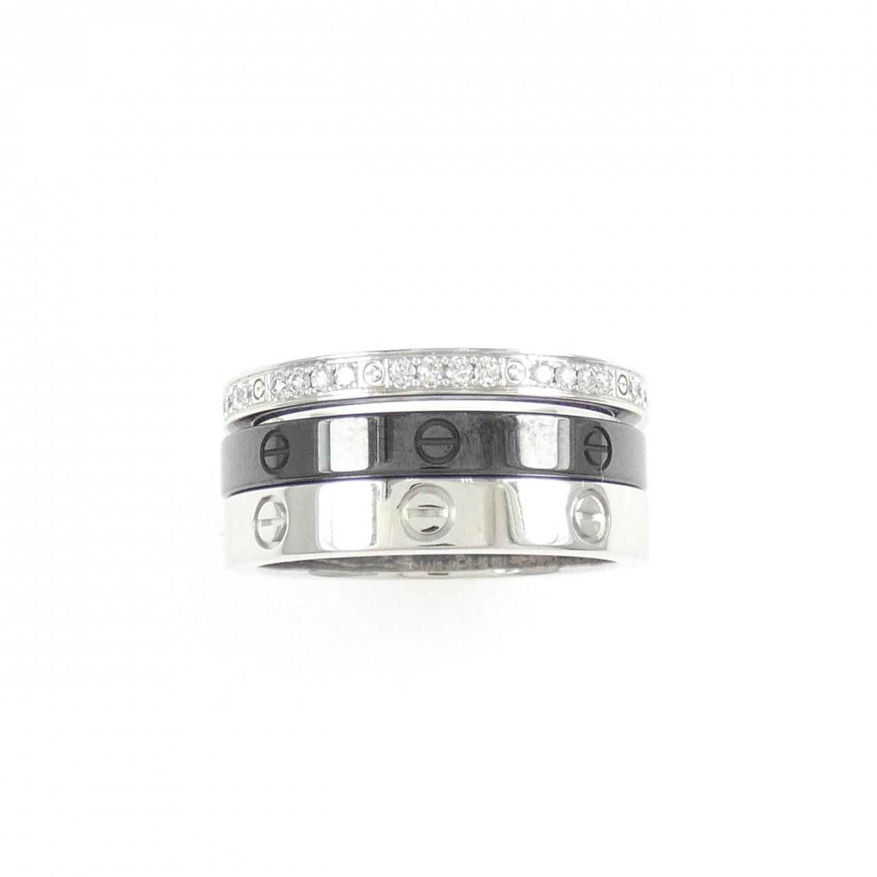 Cartier Cartier Cartier Love Ring 750 White Gold Ceramic Ring Size 9.5 Metal Ring DUTY FREE for USA Size ONE SIZE - 2 Thumbnail