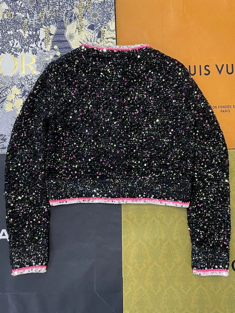 Chanel Chanel 24C Sequin Cardigan Black - dmc Size US M / EU 48-50 / 2 - 3 Thumbnail