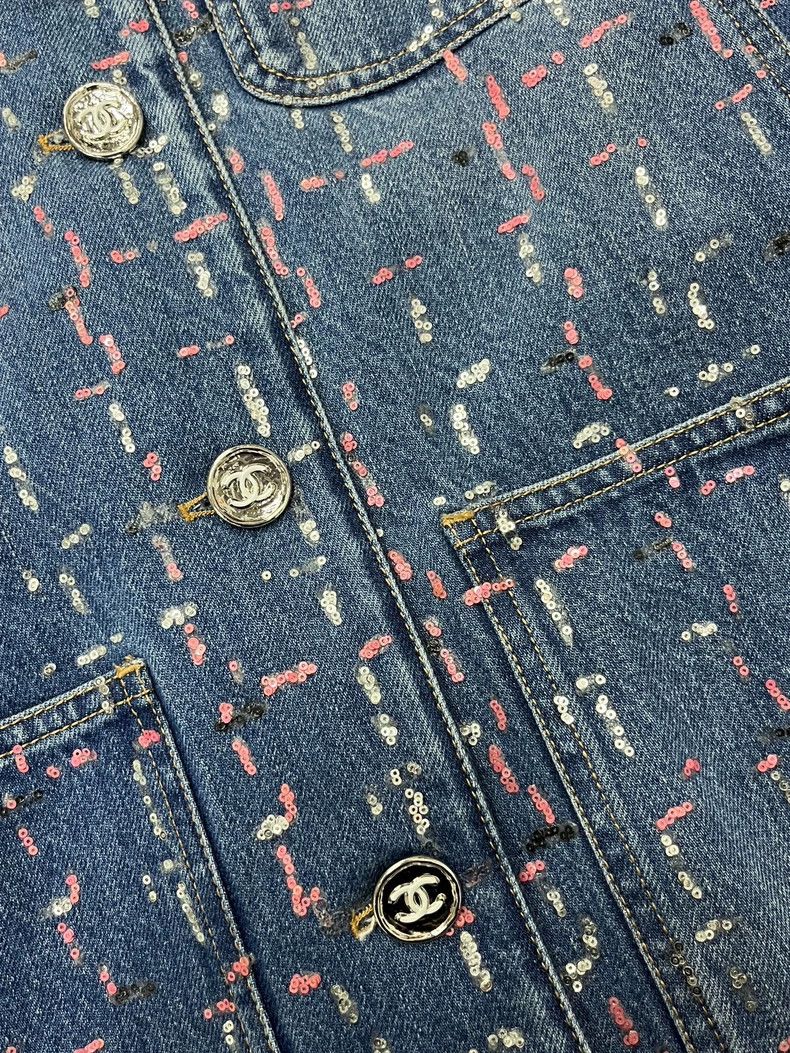 Chanel Chanel Sequin Denim Jacket - dmc Size US M / EU 48-50 / 2 - 2 Thumbnail