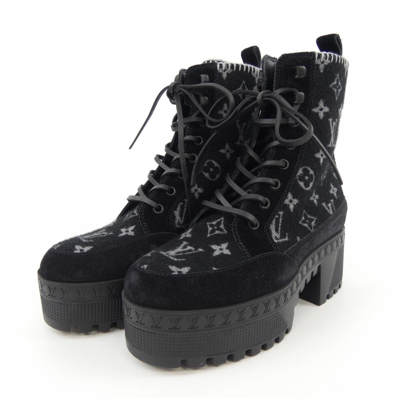 Louis Vuitton Louis Vuitton Louis Vuitton Laureate Boots Leather Shoes DUTY FREE for USA Size ONE SIZE - 3 Thumbnail