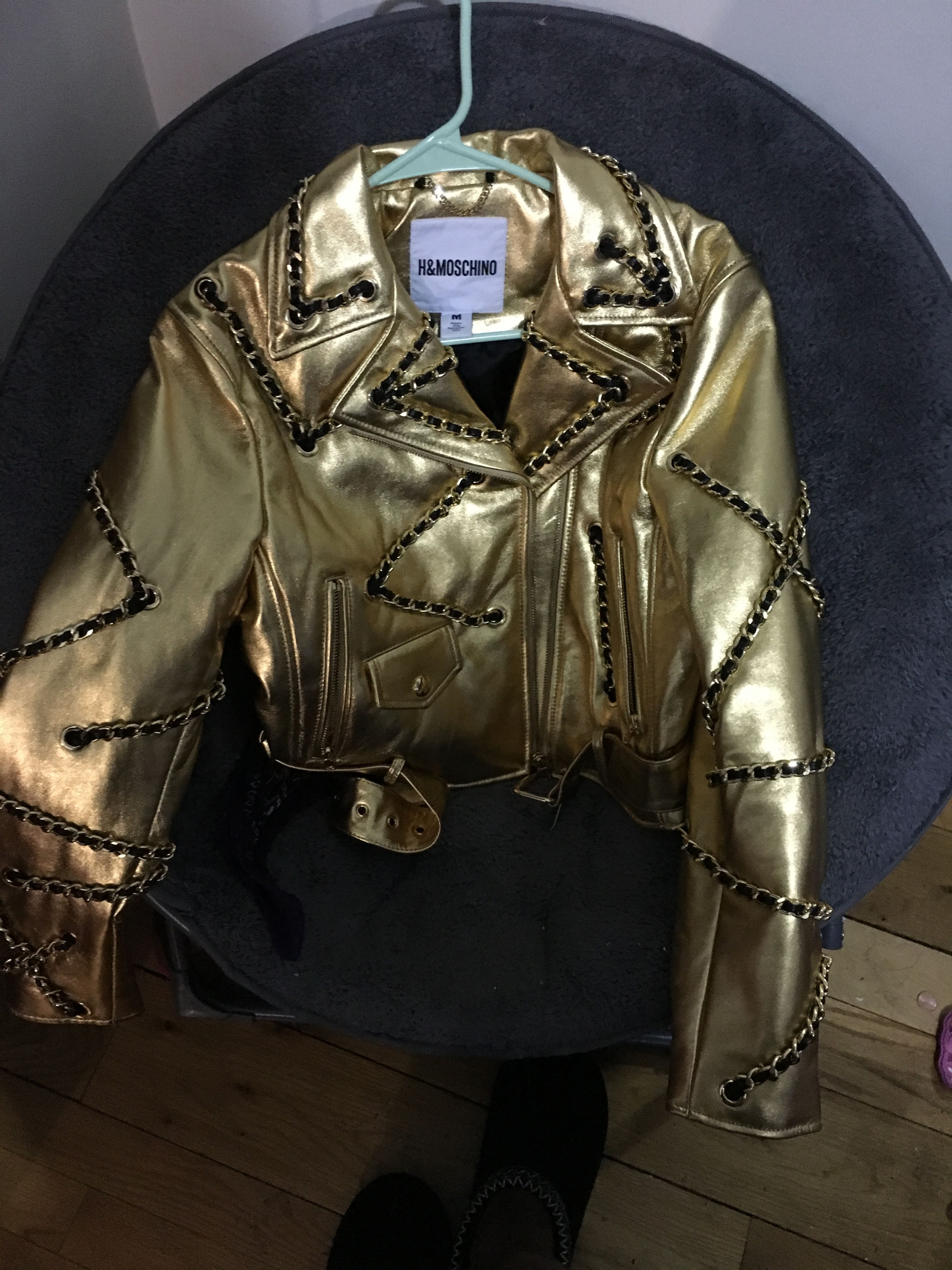 Jeremy Scott Moschino X H M Black Leather Jacket Grailed