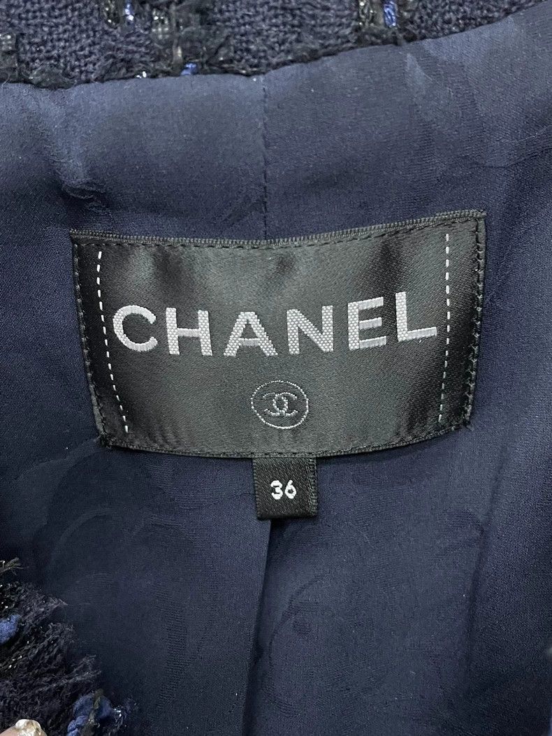 Chanel Chanel Blue Tweed Zip Jacket - dmc Size US M / EU 48-50 / 2 - 4 Thumbnail