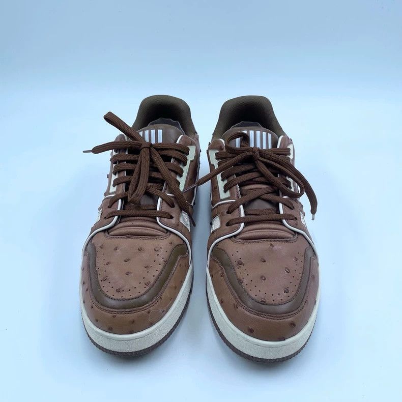 Louis Vuitton Louis Vuitton Trainer Brown Ostrich Sneakers - dmc Size US 7.5 / EU 40-41 - 2 Thumbnail