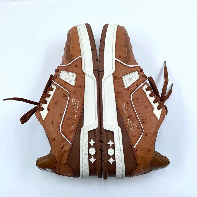 Louis Vuitton Louis Vuitton Trainer Brown Ostrich Sneakers - dmc Size US 7.5 / EU 40-41 - 7 Thumbnail