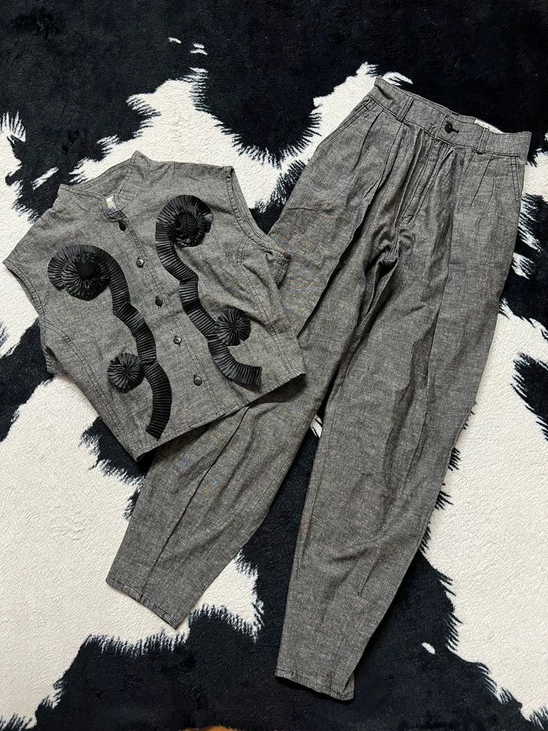 Kenzo Kenzo 90s Linen Blend Vest & Pants Set - dmc Size US 36 / EU 52 - 2 Thumbnail