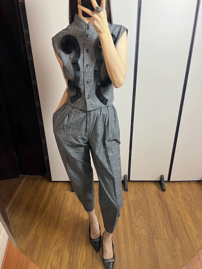 Kenzo Kenzo 90s Linen Blend Vest & Pants Set - dmc Size US 36 / EU 52 - 8 Thumbnail