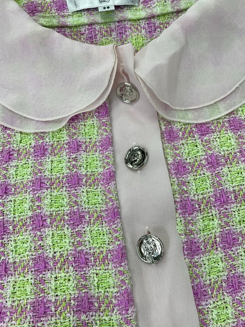 Chanel Chanel 25S Pink Plaid Short Sleeve Jacket - dmc Size US M / EU 48-50 / 2 - 2 Thumbnail