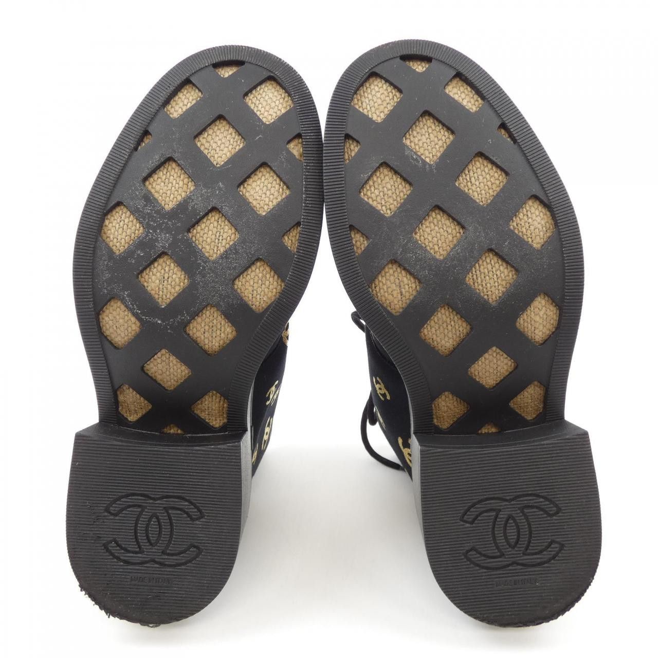 Chanel Chanel Chanel G39093Y56084 Print Fabric Lambskin Shearling Boots Leather Shoes G39093Y56084 DUTY FREE for USA Size ONE SIZE - 4 Thumbnail