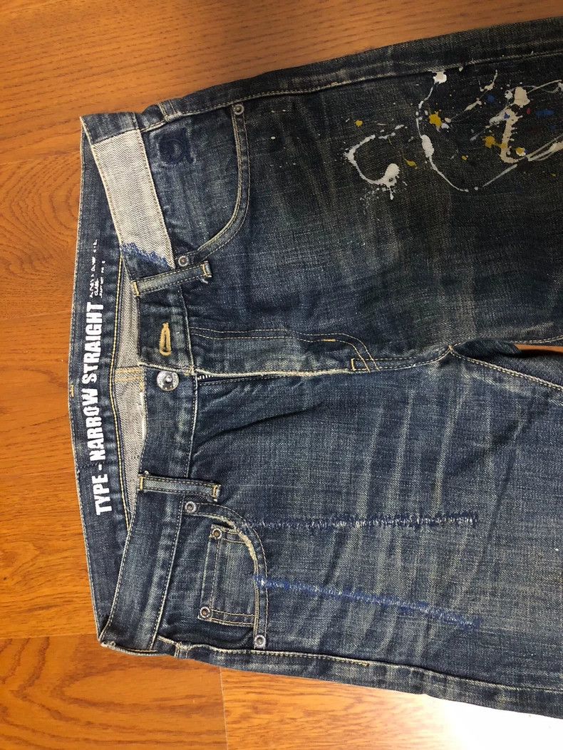 Neighborhood NEIGHBORHOOD 08EX Splatter Ink Knife Cut Jeans - dmc Size US 31 - 3 Thumbnail