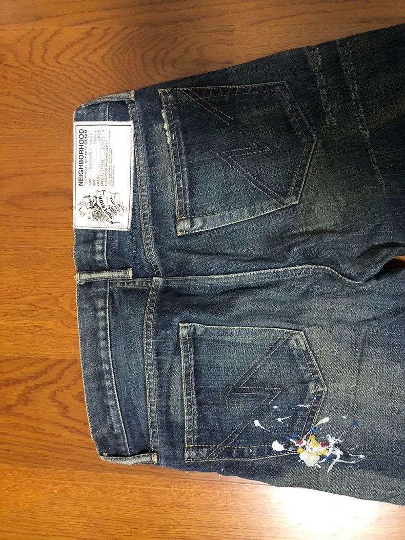Neighborhood NEIGHBORHOOD 08EX Splatter Ink Knife Cut Jeans - dmc Size US 31 - 4 Thumbnail