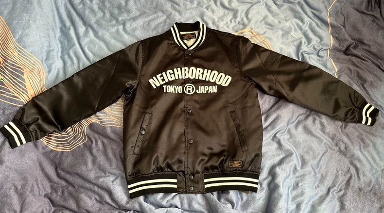 Neighborhood NEIGHBORHOOD 17AW Leather Logo Satin Jacket - dmc Size US L / EU 52-54 / 3 - 2 Thumbnail
