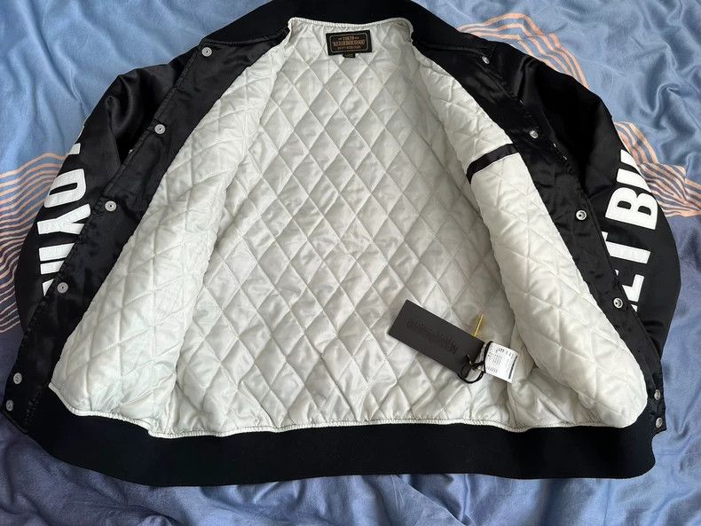 Neighborhood NEIGHBORHOOD 17AW Leather Logo Satin Jacket - dmc Size US L / EU 52-54 / 3 - 4 Thumbnail