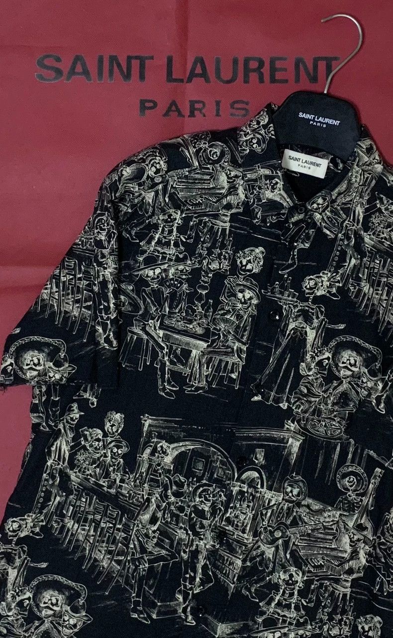 Saint Laurent Paris Saint Laurent Skull Banquet Print Shirt - dmc Size US M / EU 48-50 / 2 - 6 Thumbnail
