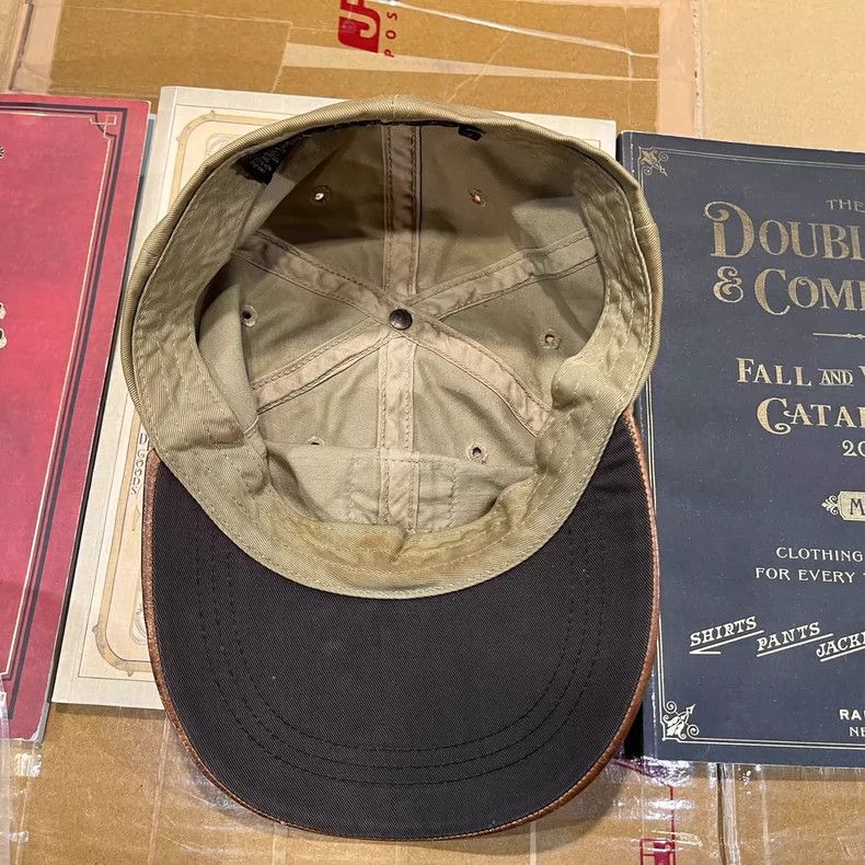 RRL Ralph Lauren RRL Dog Embroidery Leather Brim Baseball Cap - dmc Size ONE SIZE - 8 Thumbnail