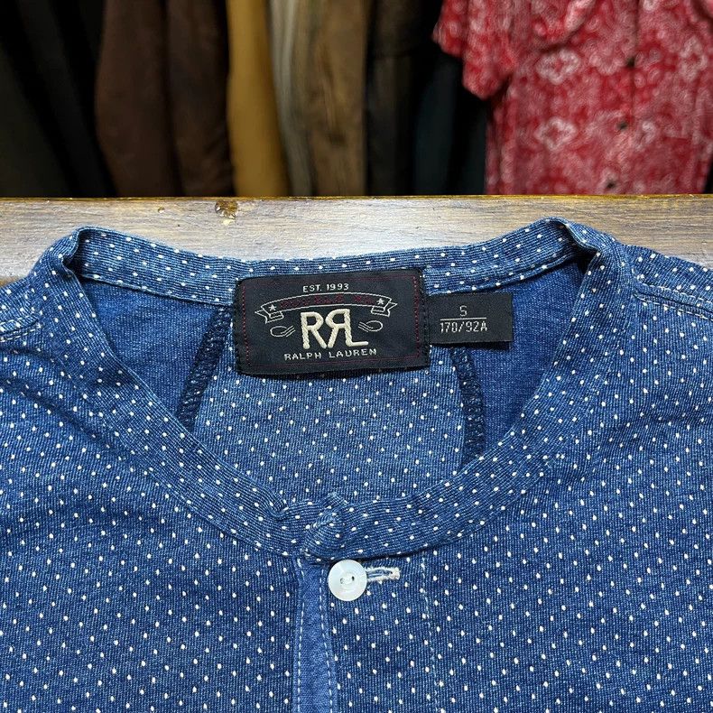 RRL Ralph Lauren RRL Indigo Dyed Henley Shirt - dmc Size US S / EU 44-46 / 1 - 3 Thumbnail