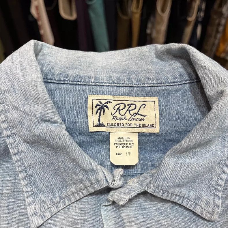 RRL Ralph Lauren RRL Denim Short Sleeve Shirt - dmc Size US S / EU 44-46 / 1 - 3 Thumbnail