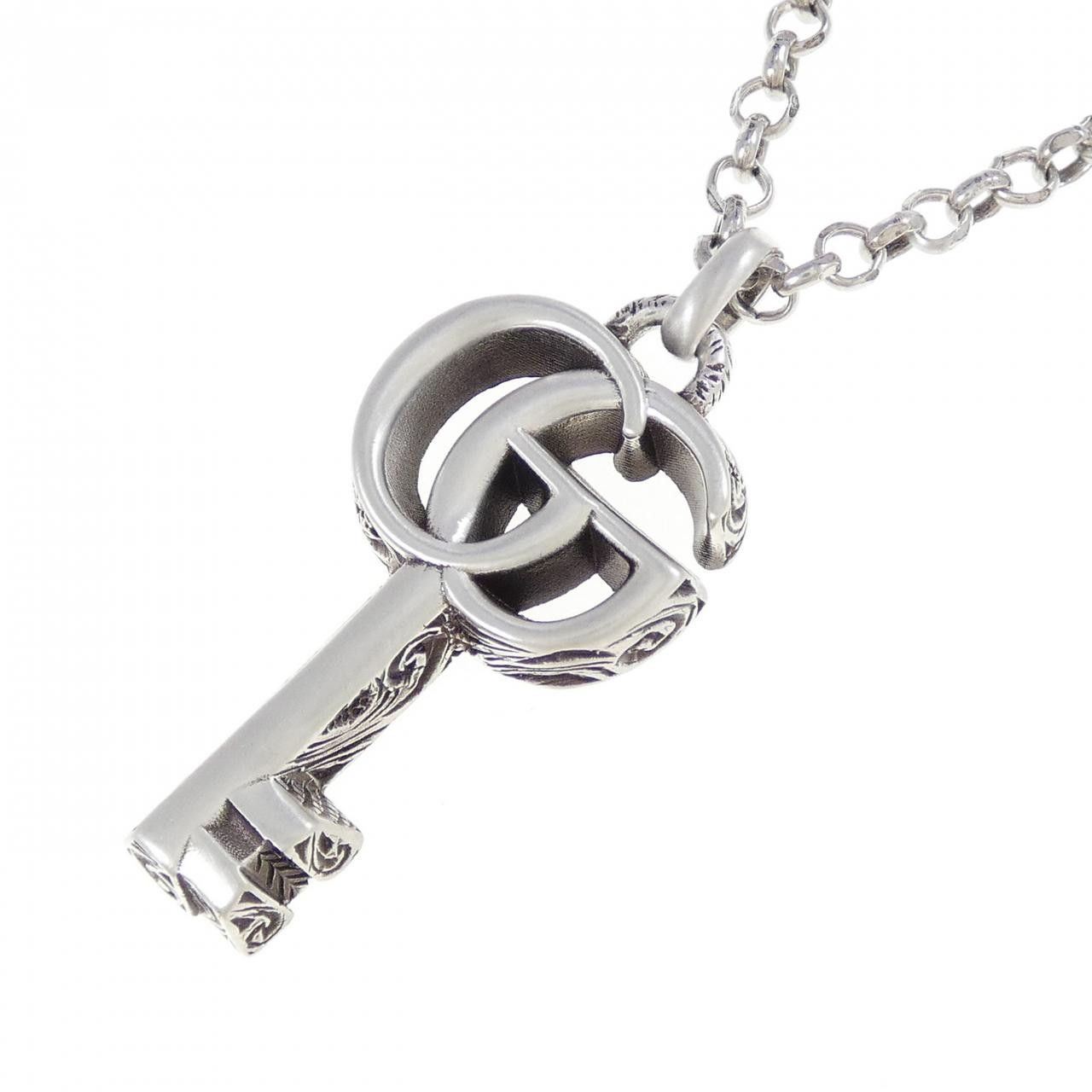 Gucci Gucci Gucci Double G Key 925 Silver Necklace Metal Necklace 627757 J8400 0701 DUTY FREE for USA Size ONE SIZE - 3 Thumbnail