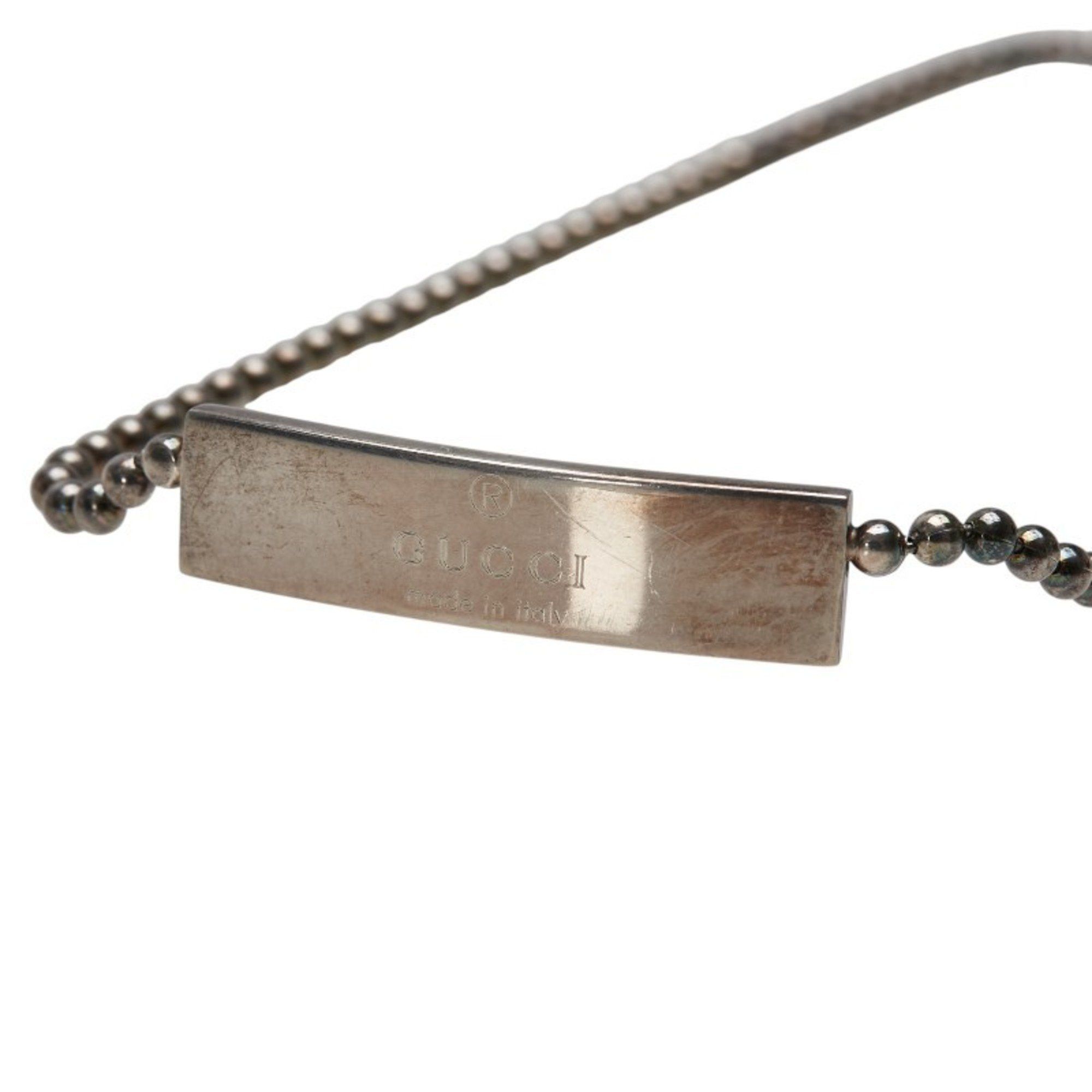 Gucci Gucci logo plate ball chain necklace choker in SV925 silver for women. Size ONE SIZE - 2 Thumbnail