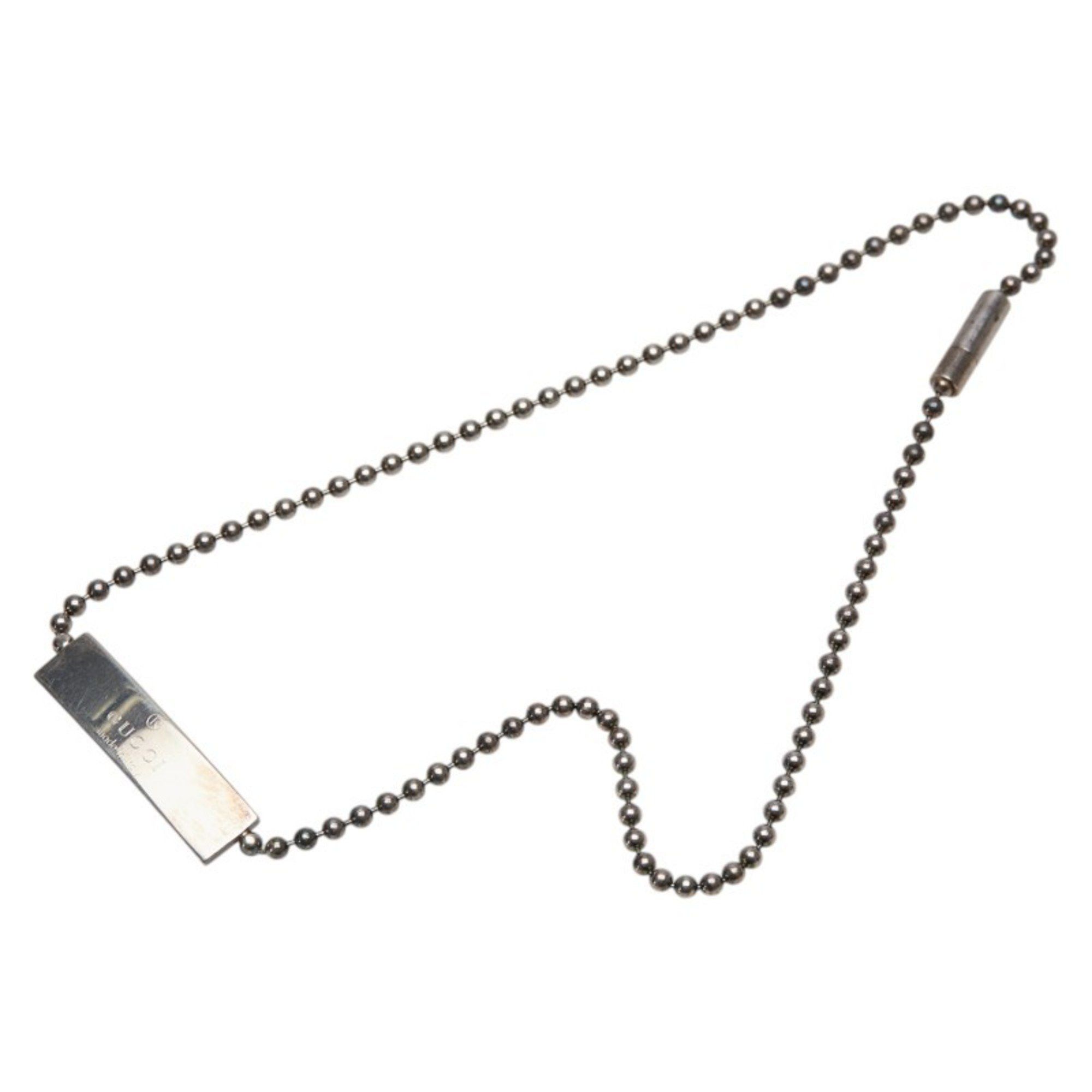 Gucci Gucci logo plate ball chain necklace choker in SV925 silver for women. Size ONE SIZE - 5 Thumbnail