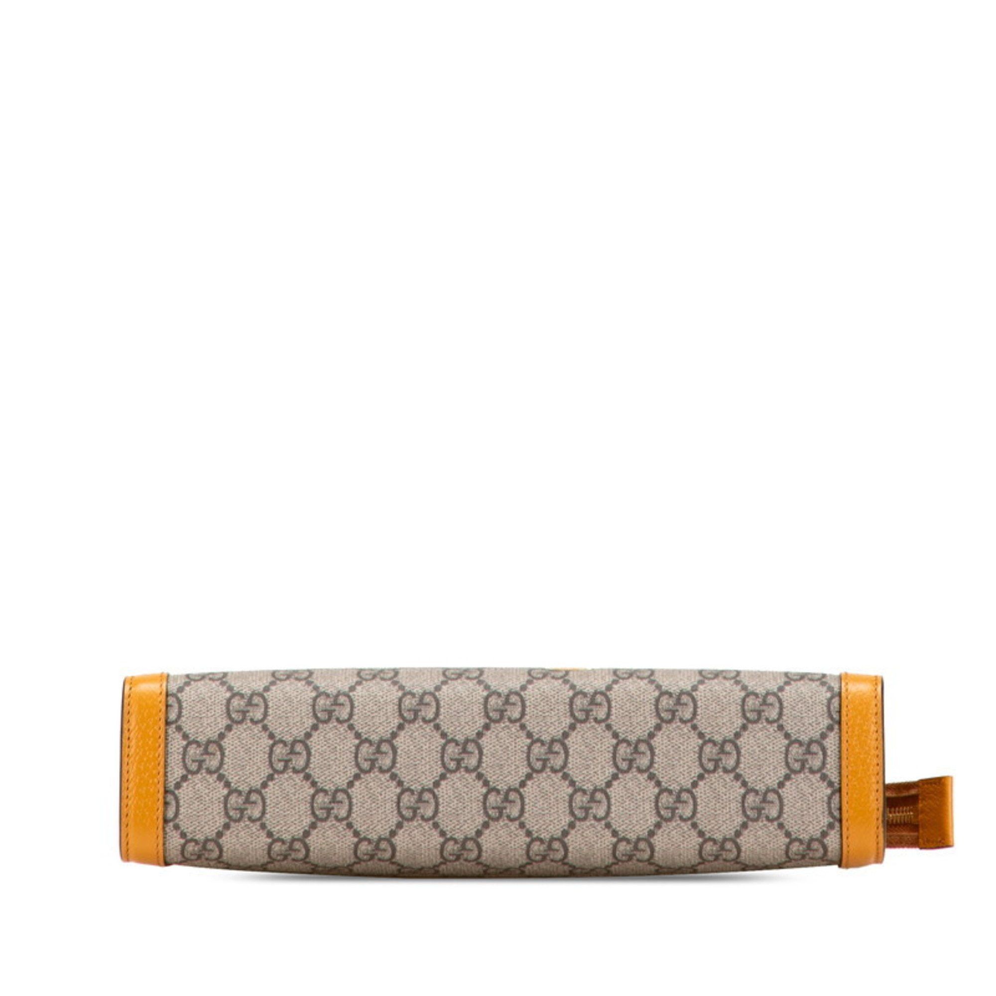 Gucci Gucci x EXO KAI GG Supreme Teddy Bear Clutch Bag 660513 Beige Orange Leather Women's GUCCI Size ONE SIZE - 3 Thumbnail