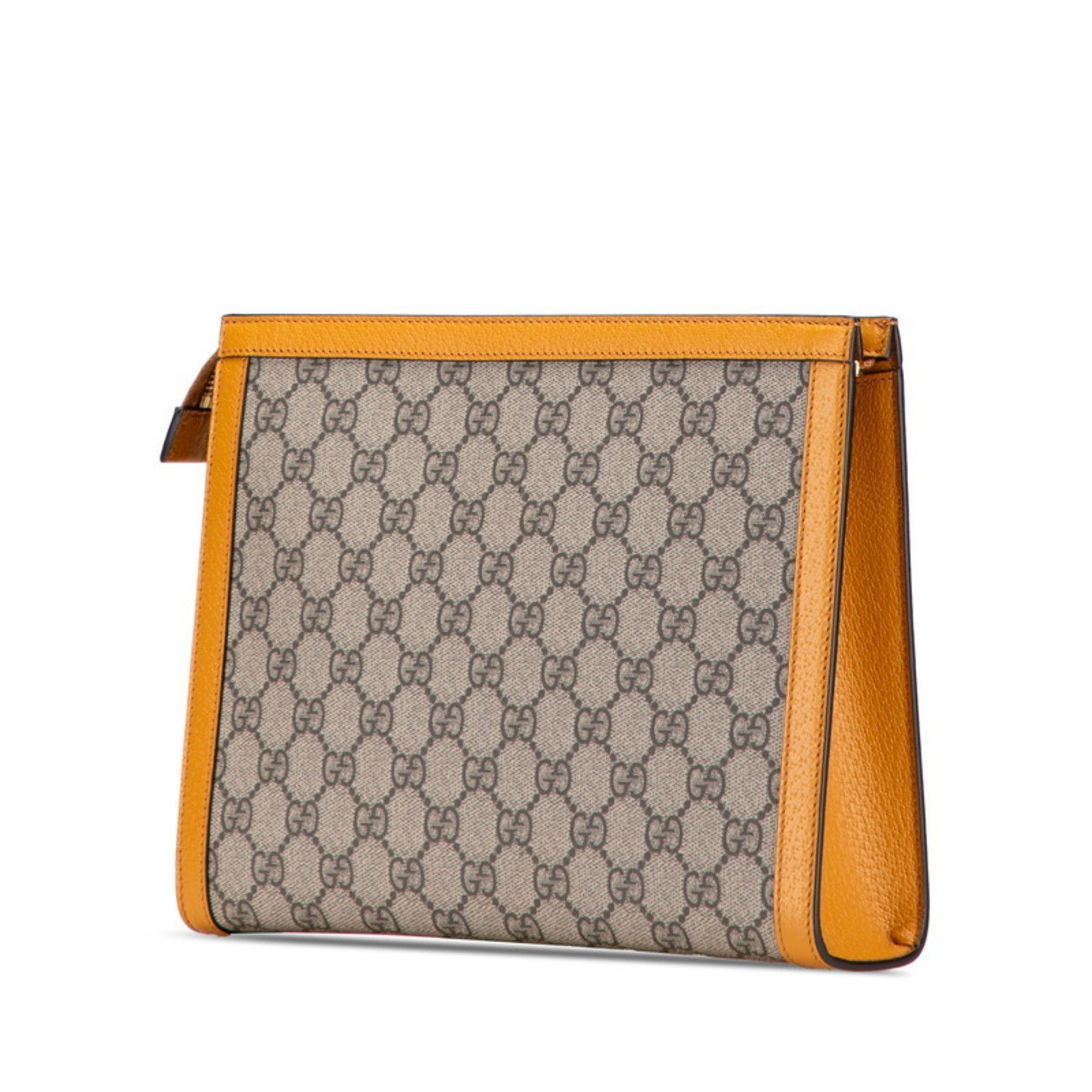 Gucci Gucci x EXO KAI GG Supreme Teddy Bear Clutch Bag 660513 Beige Orange Leather Women's GUCCI Size ONE SIZE - 2 Thumbnail