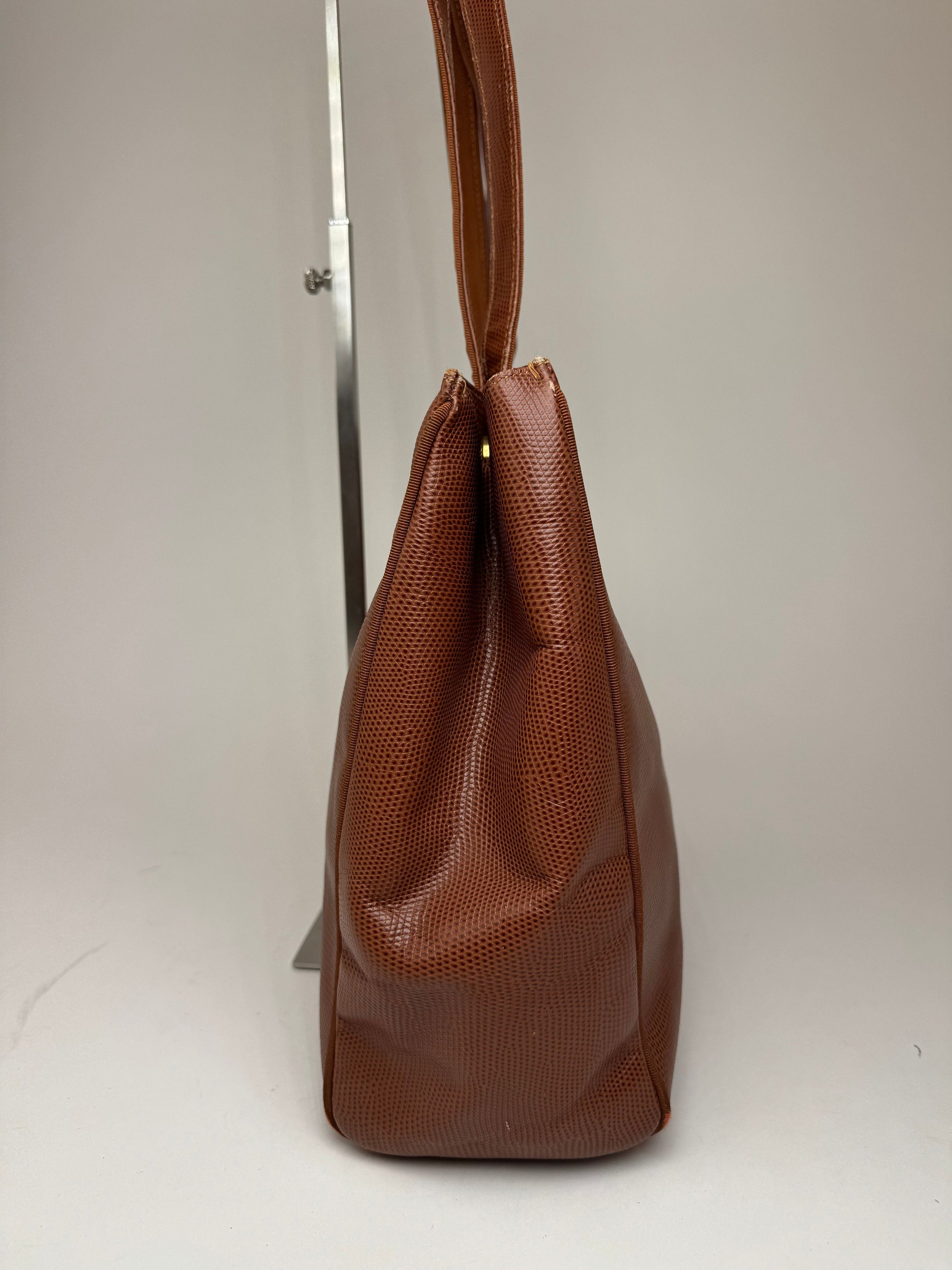 Salvatore Ferragamo Vintage Snake style leather bag brown Size ONE SIZE - 5 Thumbnail