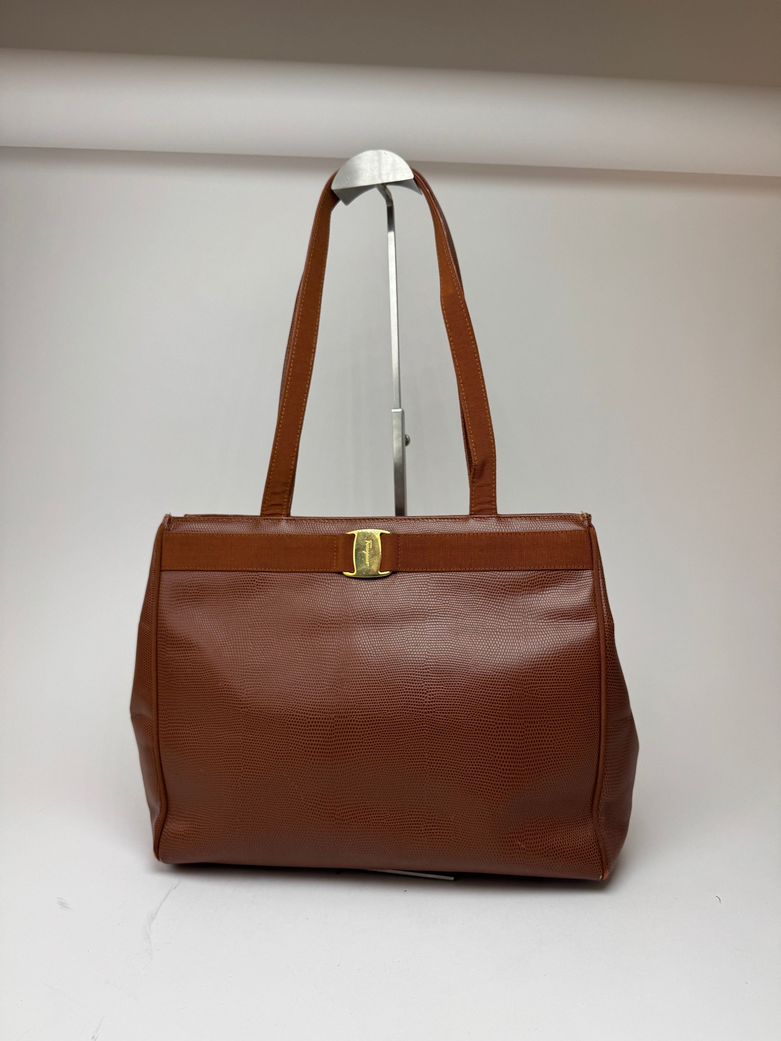 Salvatore Ferragamo Vintage Snake style leather bag brown Size ONE SIZE - 6 Thumbnail