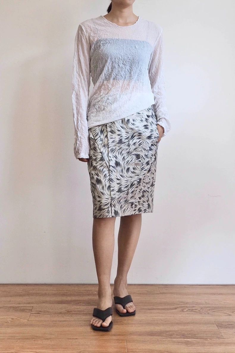 Kenzo Kenzo Silk Blend Artistic Line Skirt - dmc Size US 38 / EU 54 - 7 Thumbnail