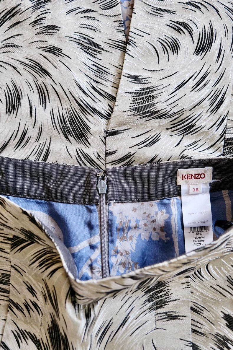 Kenzo Kenzo Silk Blend Artistic Line Skirt - dmc Size US 38 / EU 54 - 3 Thumbnail