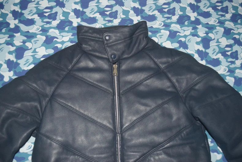 Neighborhood Neighborhood Early Navy Leather Jacket - dmc Size US L / EU 52-54 / 3 - 3 Thumbnail