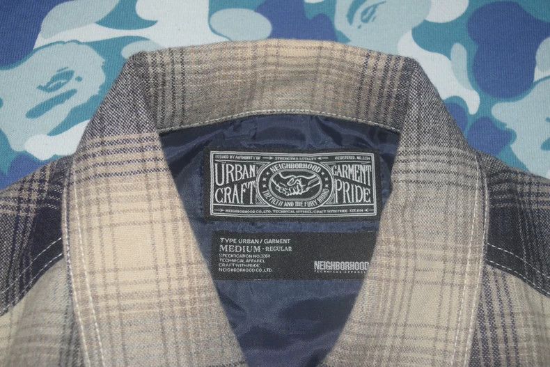 Neighborhood NBHD 09AW Gradient Plaid Wool Shirt - dmc Size US L / EU 52-54 / 3 - 7 Thumbnail