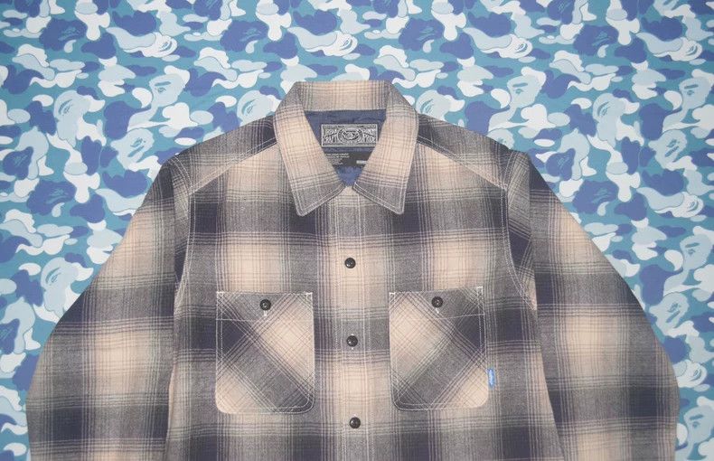 Neighborhood NBHD 09AW Gradient Plaid Wool Shirt - dmc Size US L / EU 52-54 / 3 - 3 Thumbnail