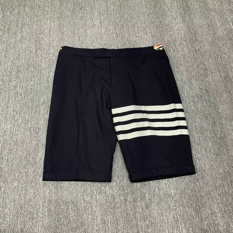 Thom Browne Thom Browne 4-Stripe Wool Shorts - dmc Size US 29 - 2 Thumbnail