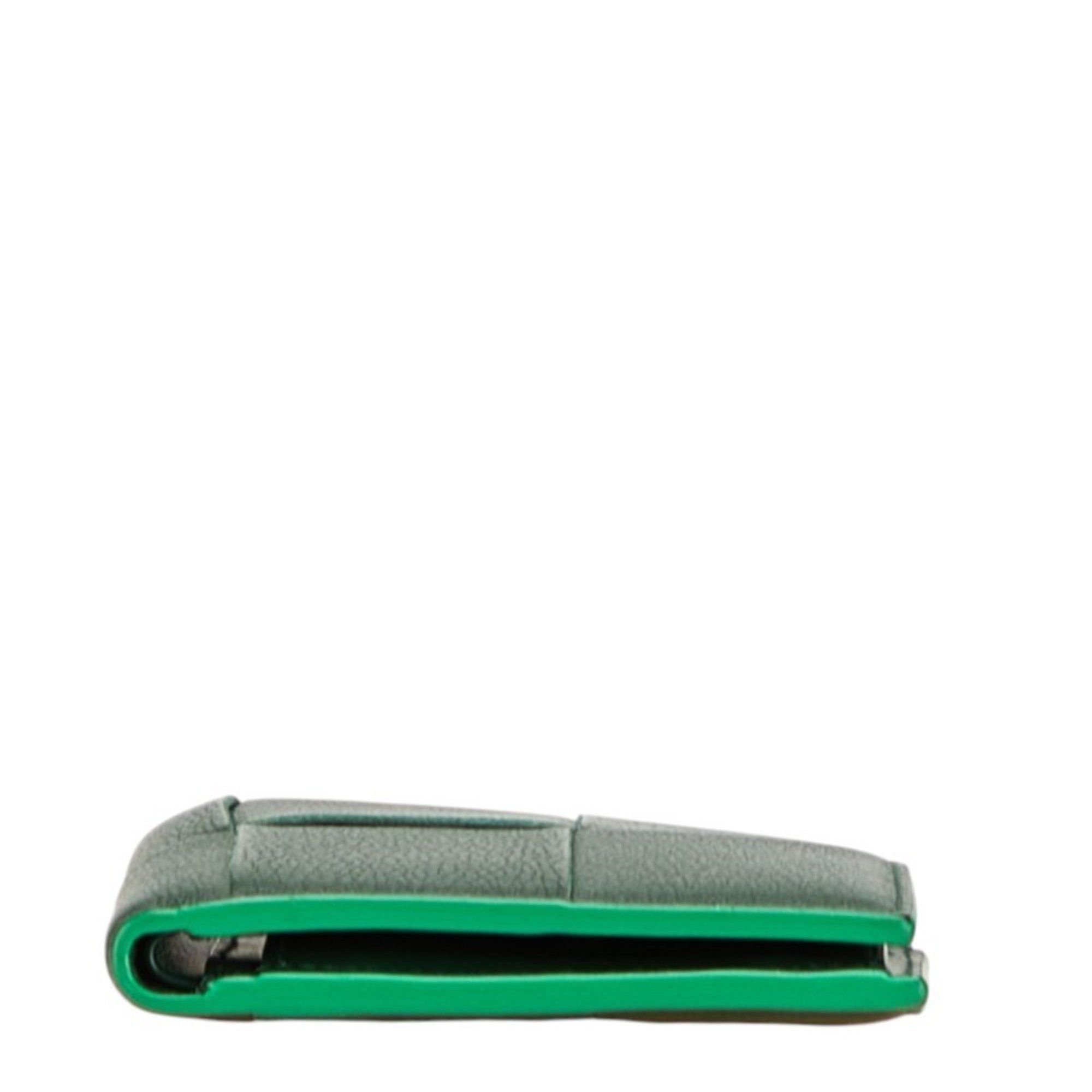 Bottega Veneta Bottega Veneta Maxi Intrecciato Cassette Bi-fold Wallet in Emerald Green Leather for Women Size ONE SIZE - 3 Thumbnail