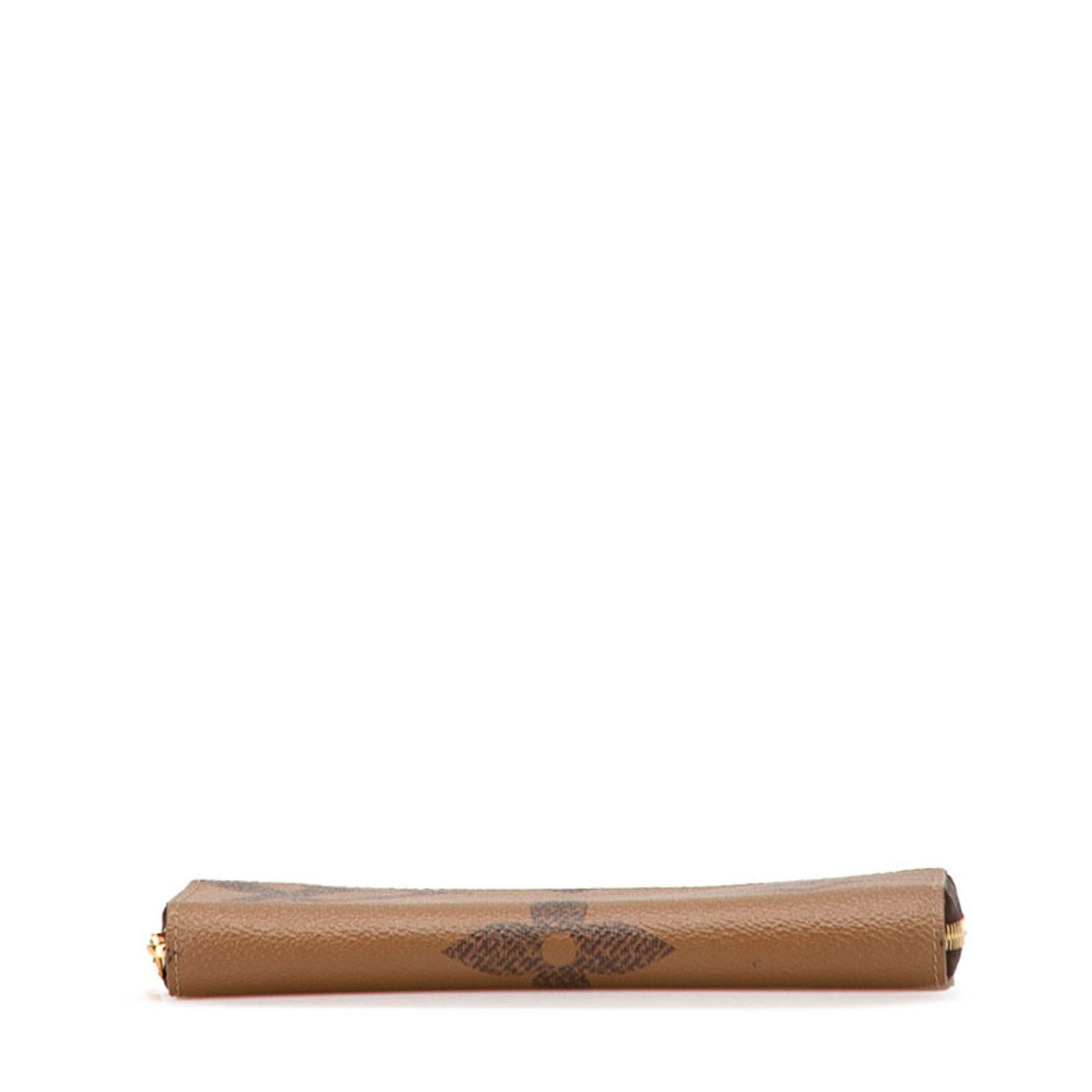 Louis Vuitton Louis Vuitton Monogram Giant Reverse Long Wallet with Round Zipper, M69353, Brown Leather, Women's, LOUIS VUITTON Size ONE SIZE - 3 Thumbnail
