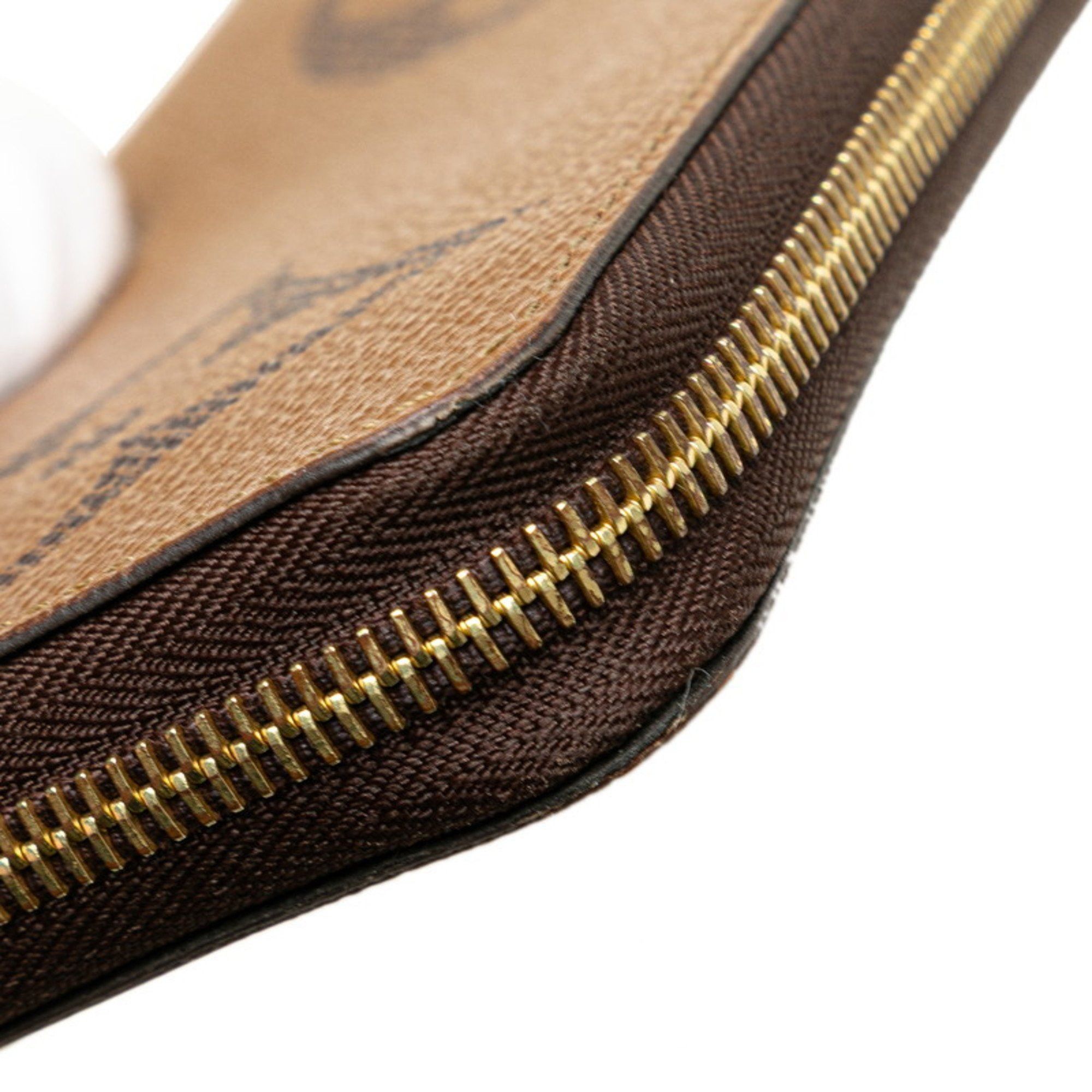 Louis Vuitton Louis Vuitton Monogram Giant Reverse Long Wallet with Round Zipper, M69353, Brown Leather, Women's, LOUIS VUITTON Size ONE SIZE - 4 Thumbnail