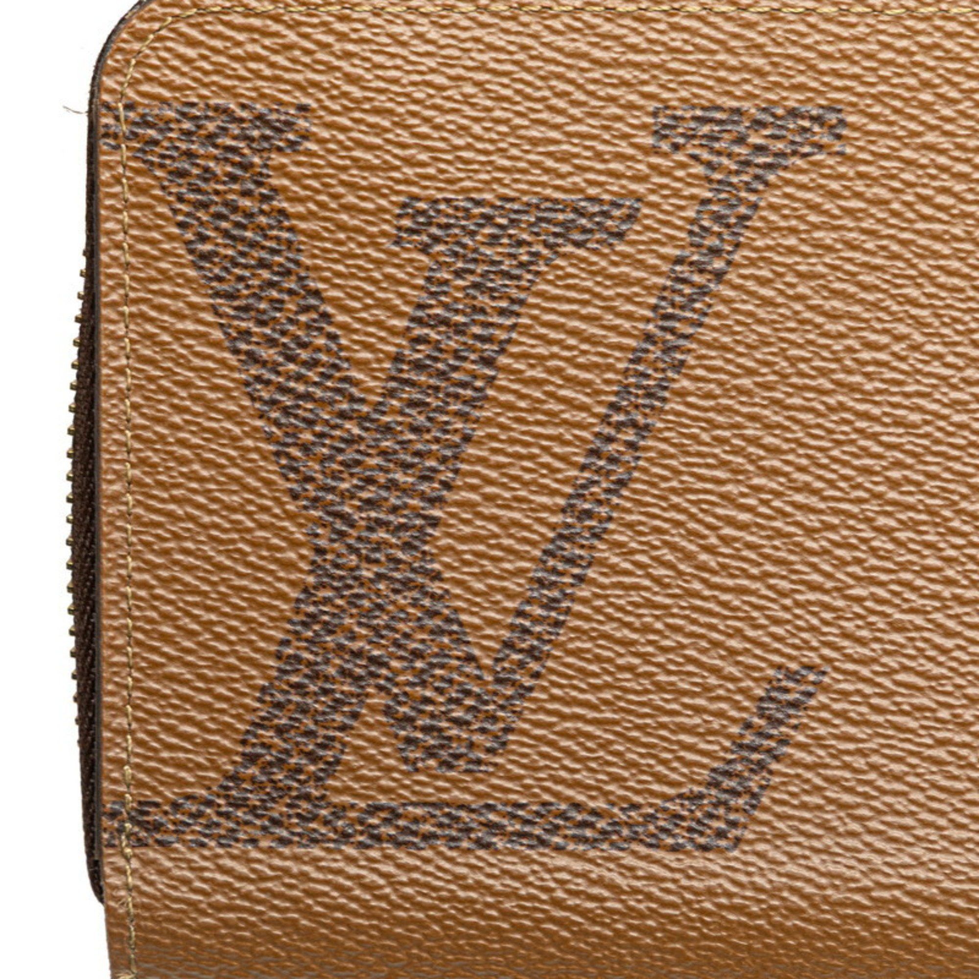 Louis Vuitton Louis Vuitton Monogram Giant Reverse Long Wallet with Round Zipper, M69353, Brown Leather, Women's, LOUIS VUITTON Size ONE SIZE - 8 Thumbnail