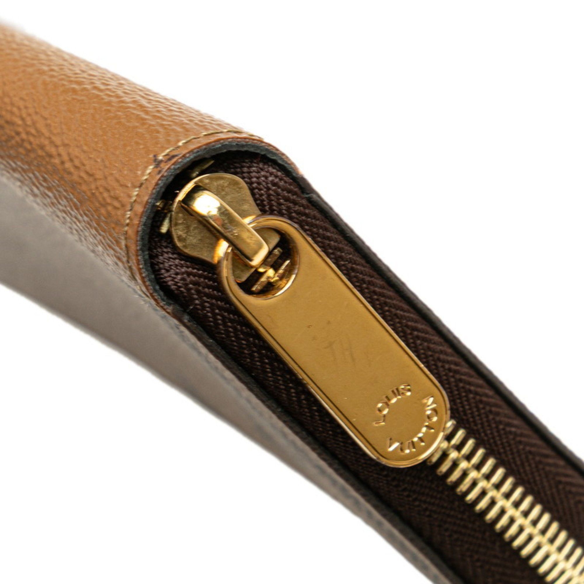 Louis Vuitton Louis Vuitton Monogram Giant Reverse Long Wallet with Round Zipper, M69353, Brown Leather, Women's, LOUIS VUITTON Size ONE SIZE - 7 Thumbnail