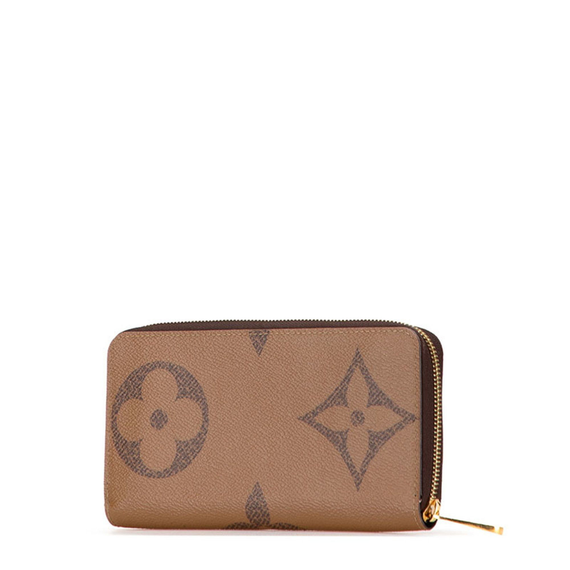 Louis Vuitton Louis Vuitton Monogram Giant Reverse Long Wallet with Round Zipper, M69353, Brown Leather, Women's, LOUIS VUITTON Size ONE SIZE - 2 Thumbnail