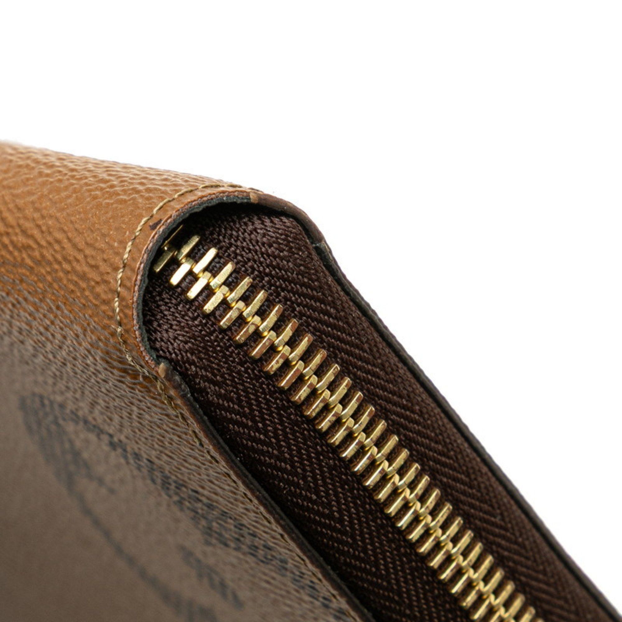 Louis Vuitton Louis Vuitton Monogram Giant Reverse Long Wallet with Round Zipper, M69353, Brown Leather, Women's, LOUIS VUITTON Size ONE SIZE - 6 Thumbnail