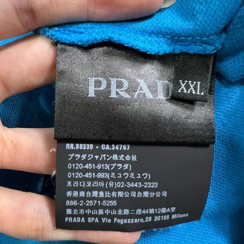 Prada Prada Blue Cotton Men's Polo Shirt Size US XXL / EU 58 / 5 - 3 Thumbnail