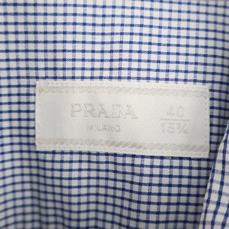 Prada Prada Blue Cotton Long Sleeve Shirt for Men Size US L / EU 52-54 / 3 - 5 Thumbnail